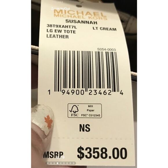 NWT Michael Kors Sussanah Large Tote Saffiano Leather - Light Cream - Picture 5 of 5